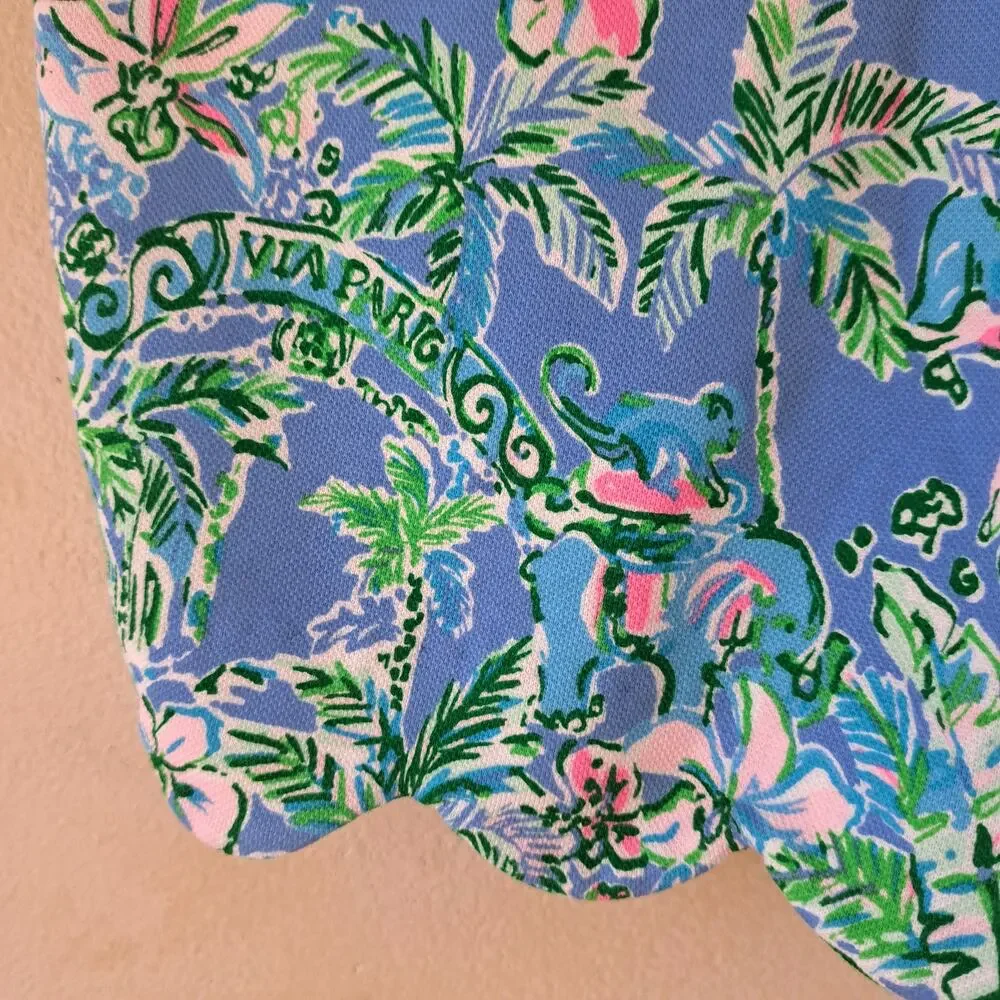Lilly Pulitzer Buttercup Knit Short Boca Blue Beneath The Bougainvillea Size 12